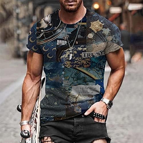 Erkekler için T-shirt Grafik Üstleri Bahar Ve Yaz Tee Rahat Moda Kısa kollu 3D Baskılı Retro Gömlek Blosue