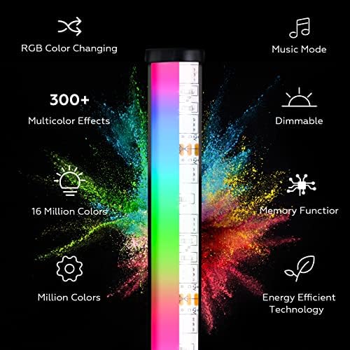 KıoGro Köşe Zemin Lambası LED RGBIC Zemin Lambası Renk Değiştirme 55 Uzun Boylu Ayakta Atmosfer Modern Zemin Lambası Oturma Odası ve