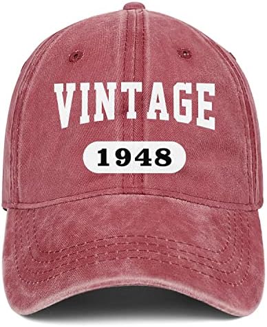 75th Doğum Günü Hediyeleri Erkekler Kadınlar için Şapkalar 75 Vintage 1948 İşlemeli beyzbol şapkası