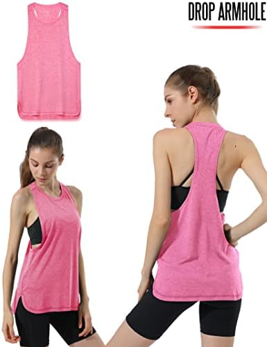 5 Paket: Bayan Egzersiz Üstleri, spor kolsuz tişört Kadınlar için, Flowy Atletik Kolsuz Kas Eğitimi Gömlek Toplu