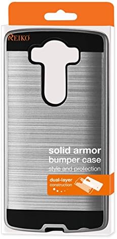 Reiko Kablosuz Hibrid Metal Fırçalanmış Doku TPU+Pc Lg kılıfı V10-Gümüş