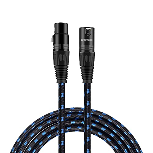 DREMAKE Ses 20FT Mic Mikrofon yama kablosu Kabloları-3-Pin XLR Erkek XLR Dişi Siyah Mavi Tüvit XLR Yılan Kabloları-20 ' Dengeli Mike