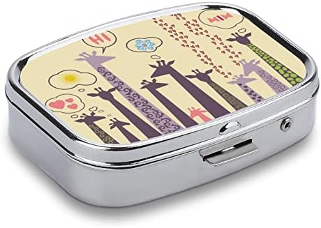 Hap Kutusu Zürafalar Kare Şeklinde İlaç tablet kılıfı Taşınabilir Pillbox Vitamin Konteyner Organizatör Hap Tutucu 3 Bölmeli