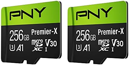 PNY 256 GB Premıer-X Sınıf 10 U3 V30 microSDXC Flash Bellek Kartı 2-Pack-100 mb / s, Sınıf 10, U3, V30, A1, 4 K UHD, Tam HD, UHS-I,