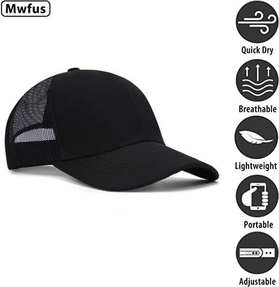 Mwfus Boş şoför şapkası, Snapback Beyzbol Kapaklar, Ayarlanabilir file top Kapaklar Erkekler Kadınlar için