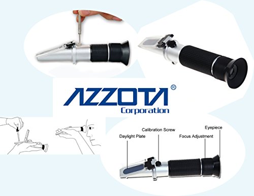 Azzota Pil / Antifriz / Temizleme Sıvısı Refraktometre, ATC ile, Ağır Hizmet Tipi