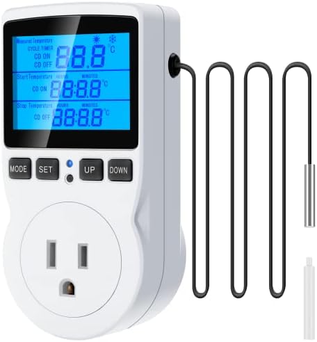 Dijital Sıcaklık Kontrol Cihazı Termostat Zamanlayıcısı-Sürüngen Termostat Kontrol Cihazı Gündüz Gece Zamanlayıcısı 110V Sıcaklık Kontrollü