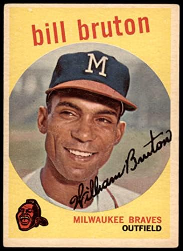 1959 Topps 165 Billy Bruton Milwaukee Braves (Beyzbol Kartı) VG Braves