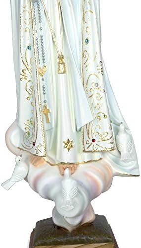 Toccare El Boyalı Our Lady of Fatima Heykeli-Fatima'da Yapılmıştır (17,5, Cam Gözler)