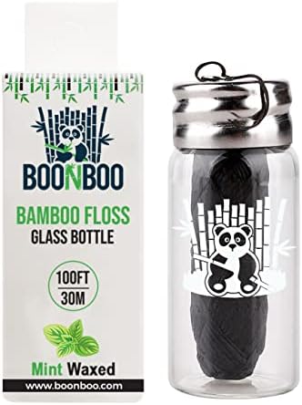 BOONBOO Bambu Kömür Diş İpi + 2 adet Dolum + 600ct Pamuklu Çubuklar + Diş Fırçaları