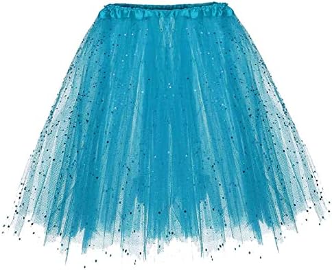 Sparkle Tutu Etek Kadınlar için Elastik Sequins 3 Katmanlı Kısa Tutu Etek Yetişkin Dans Örgü Tül Tutu Etek Elbise