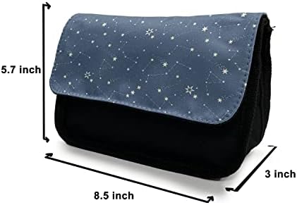 Lunarable Takımyıldızı Kalem Kutusu, Çekim Yıldız Uzay, Kumaş Kalem Kalem Çantası ile Çift Fermuar, 8.5 x 5.5, menekşe Mavi Bej