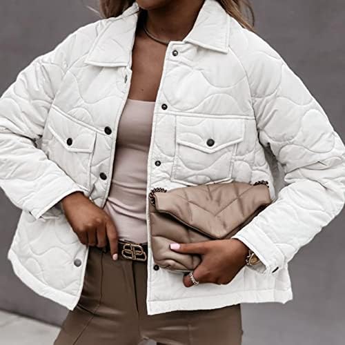 Kadın Kış Ceket kadın Sonbahar Ve Kış Düz Renk Yaka Düğmesi Uzun Kollu pamuklu ceket